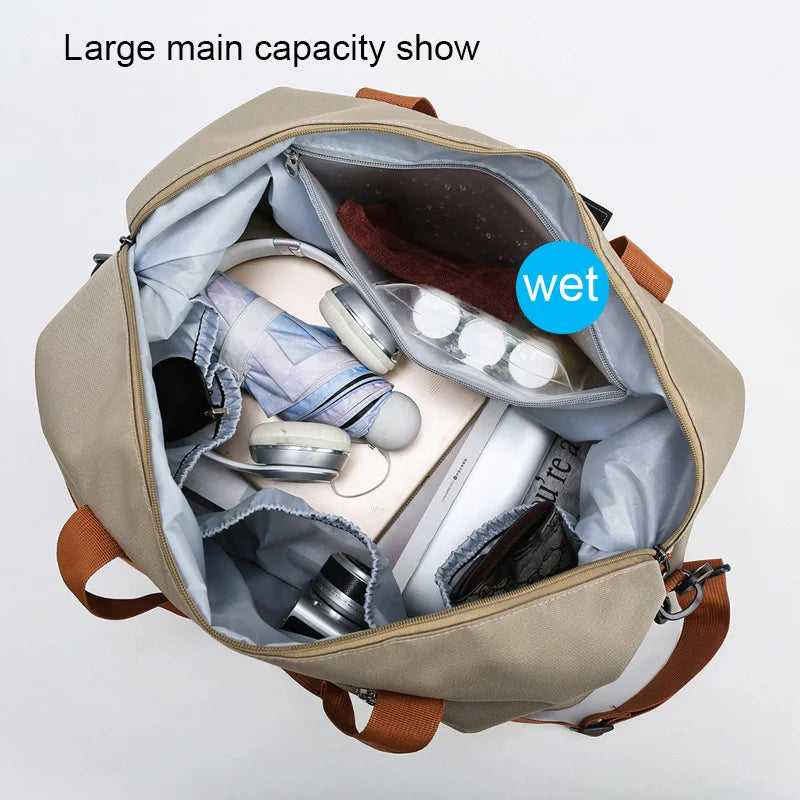Nylon Travel Gym Duffle Bag – Dry Wet Separation Design