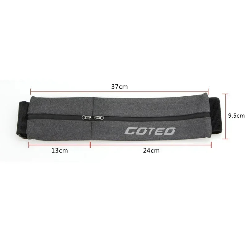 Reflective Running Waist Pack Sport Bag with Double Zipper