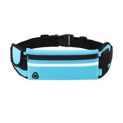 Light Blue Color Running Waist Pack with Bottle Holder – Lightweight & Secure