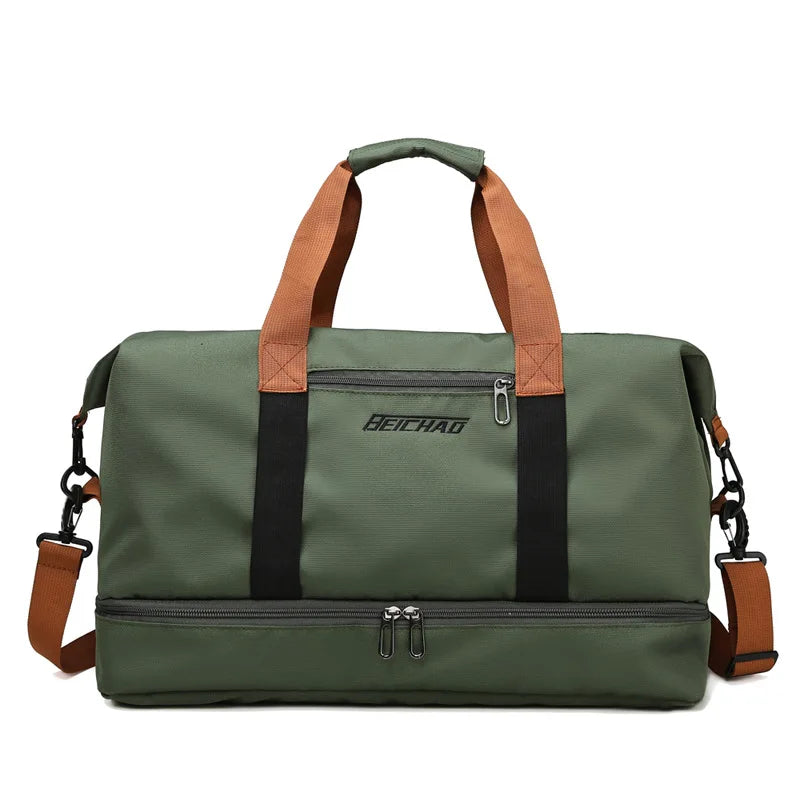 Nylon Travel Gym Duffle Bag – Dry Wet Separation Design