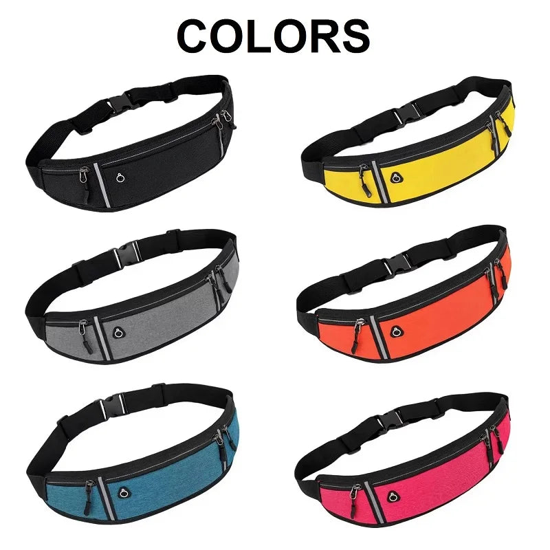 Running Waist Pack with Phone Pocket and 3 Zipper Pouches