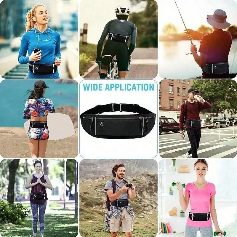 Running Waist Pack with Phone Pocket and 3 Zipper Pouches