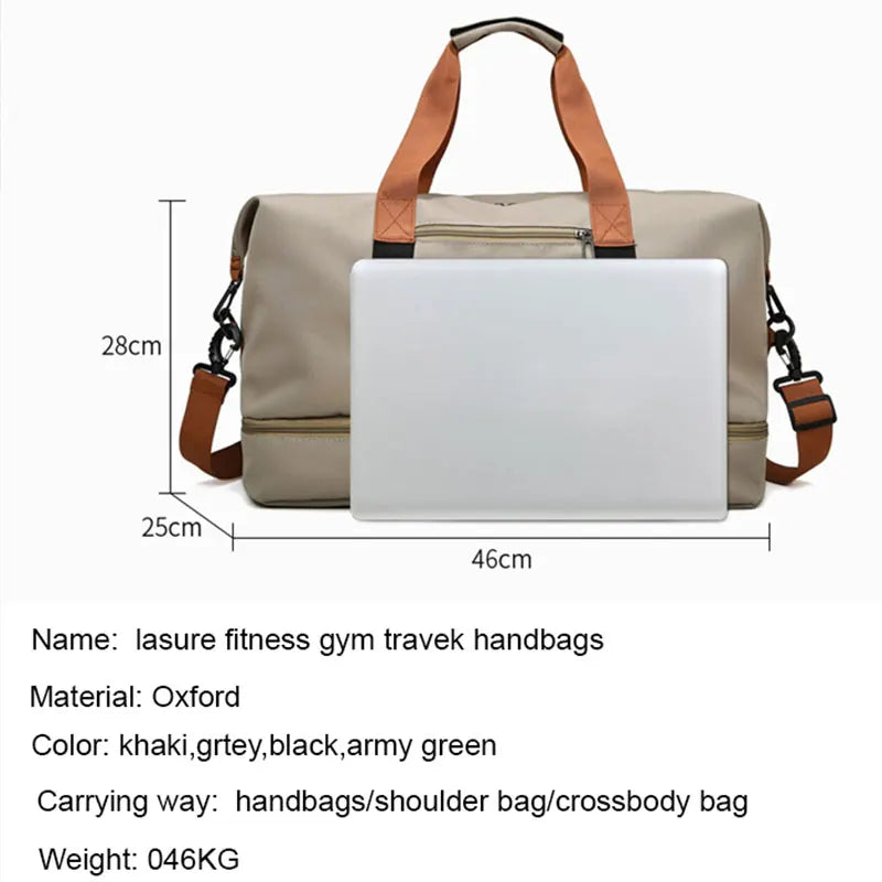 Nylon Travel Gym Duffle Bag – Dry Wet Separation Design