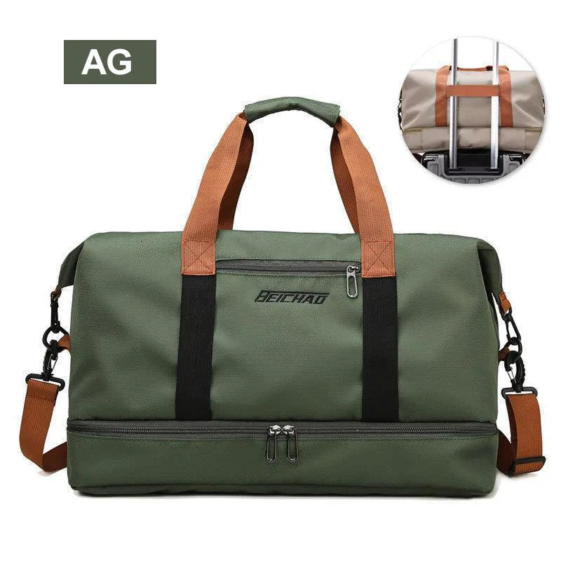 AG Color Nylon Travel Gym Duffle Bag – Dry Wet Separation Design