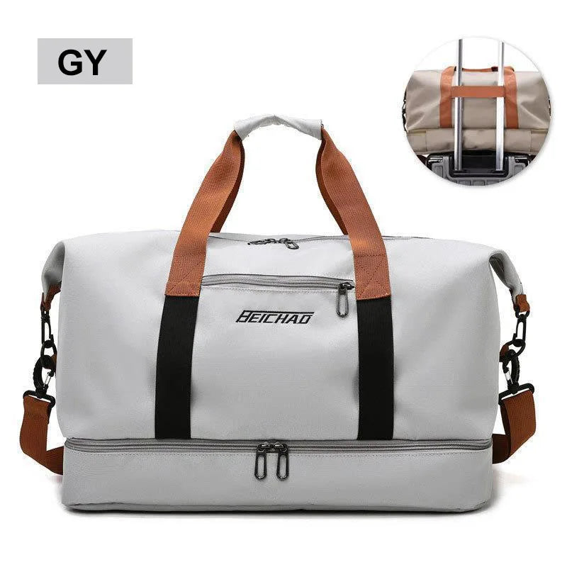 GY Color Nylon Travel Gym Duffle Bag – Dry Wet Separation Design